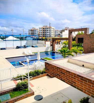 Aruanda Apartment | Sol Prime Aracaju, 2 quartos com ar , varanda e vista para piscina, a 6 minutos da Praia Aruana Prime Residence