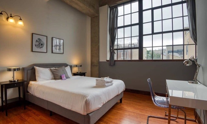 West Poplar Apartment | Guest Rated: Sosuite 2BR Apt with Gym & On-Site Dining