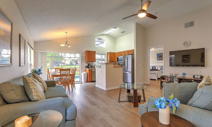 Haines City Villa | Experience Relaxation by the Pool near South Dunes Golf