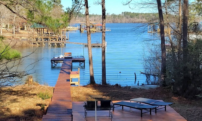 South Toledo Bend House | Idyllic South Toledo Bend Waterfront Lakehouse with Dock
