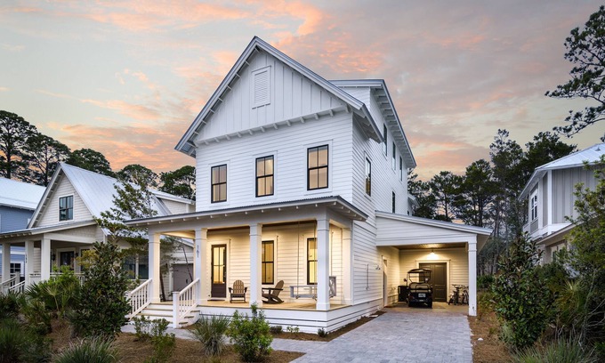 Lakeside at Blue Mountain Beach House | Cozy Southern Sand: Beach House with Forest Views & Spa