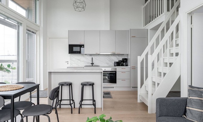 Tampere Apartment | Spacious 3BR Penthouse Loft in Historical Amuri