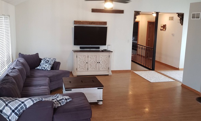 Bourbonnais House | Ideal Family Retreat: 4 Bedroom Home with Spa & Hot Tub