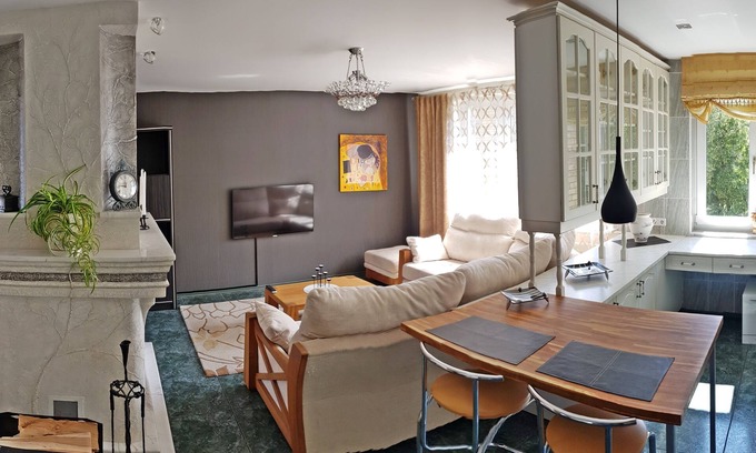 Siauliai Apartment | Cozy Apartment with Fireplace in Town Center