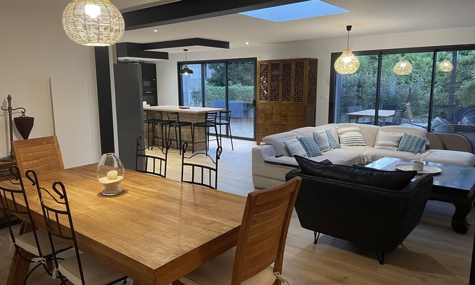 Agon-Coutainville House | Bright Villa Steps from the Beach with Pool & Ocean Views