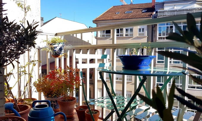 Ourense Apartment | Bright and Central Apartment with Ocean View & Spa Amenities