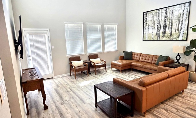 Buda House | Spacious home near Austin with a large backyard perfect for enjoying sunsets.
