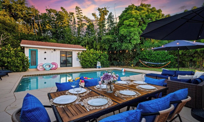 Lake Clarke Shores House | Spacious Palm Beach Paradise with Heated Pool and Backyard Games