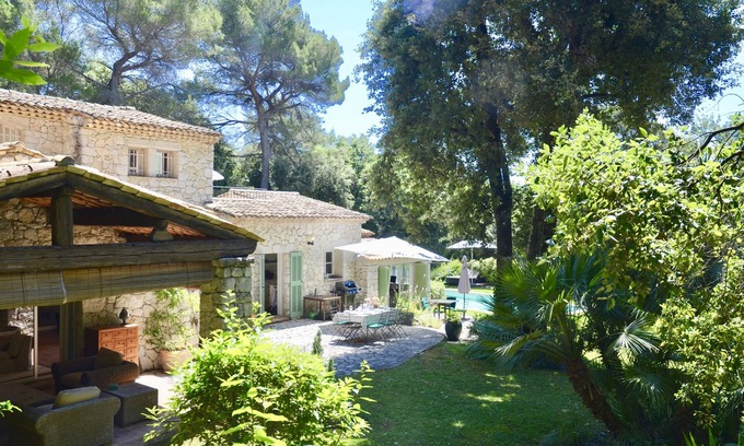 Saint-Paul-de-Vence Villa | Elegant Stone Villa with Pool, Ocean View & 10 Guest Capacity