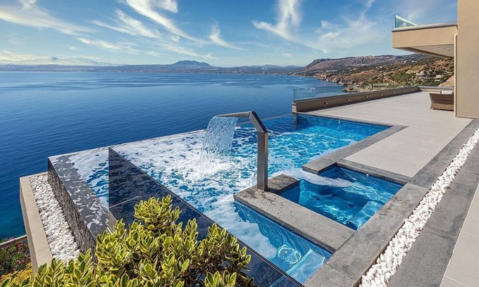 Agia Pelagia Villa | Relaxing Getaway with Ocean Views and Heated Pool