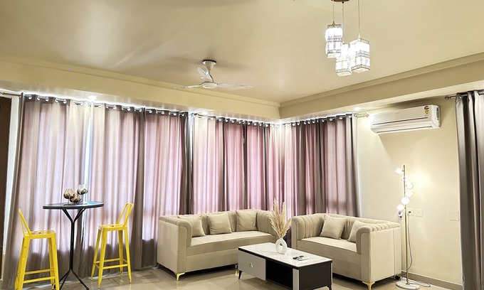Noida Apartment | Modern 3 Bedroom Apartment with Golf Views and Spa Access