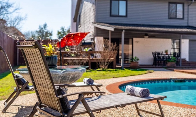 Plano House | Family Fun Awaits at Splash & Play Pool House with Game Room