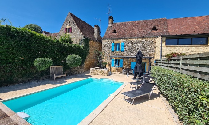 Domme House | Elegant Stone House with Private Pool in Domme's Heart