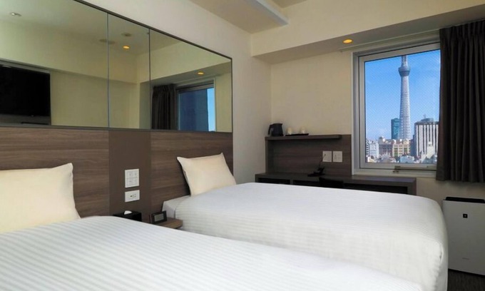 Nishiasakusa Hotel | Standard Twin Room Tower View @Hotel Tokyo