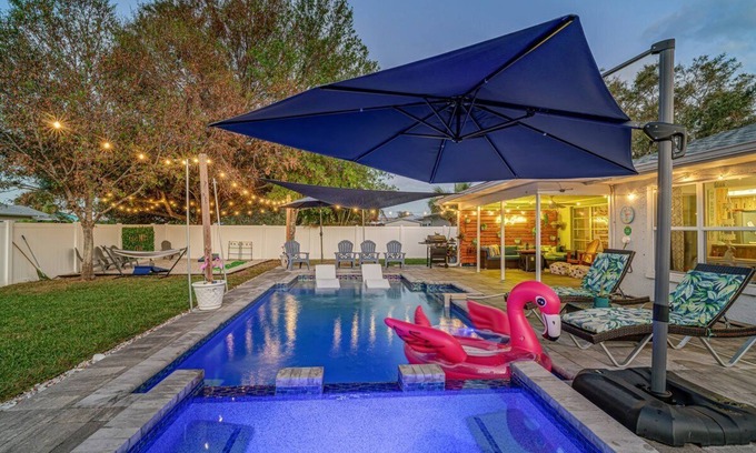 Port Charlotte - Charlotte Harbor House | Pet-Friendly Retreat with Heated Pool & Spa at Golden Girls Palace