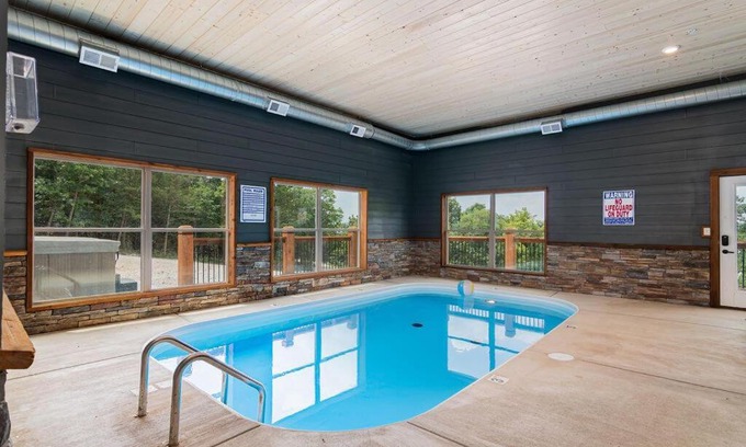 Table Rock Cabin | Top-Rated Staycation Lodge with Indoor Pool & Basketball