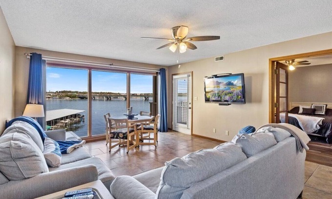 Osage Beach Condo | Lakefront Escape: Poolside Bliss with Endless Sunset Views