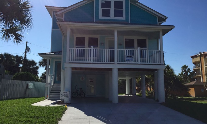 St. Augustine Beach House | Prime Location: Steps to the Beach with Ocean View Amenities