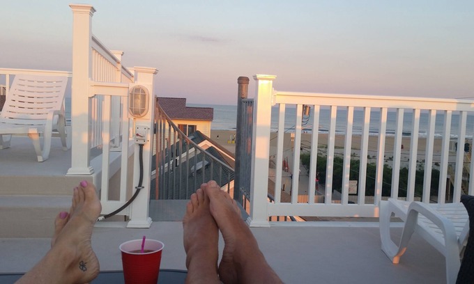 Ship Bottom House | Steps to the Beach: Modern Comfort with Rooftop Views