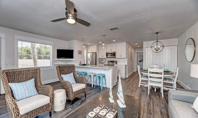 Holmes Beach House | Steps to the Beach with Private Heated Pool & Ocean View
