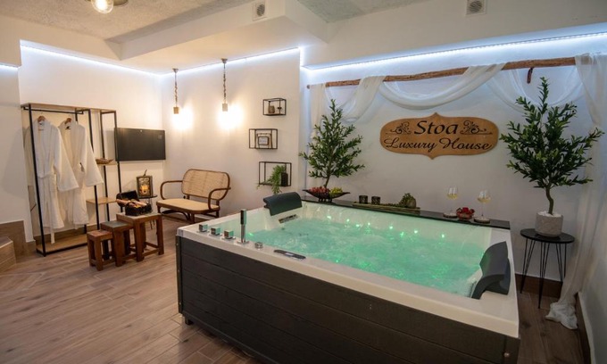 Agios Vasileios House | Indulge in Stoa House's Unique Jacuzzi Room & Spa Retreat