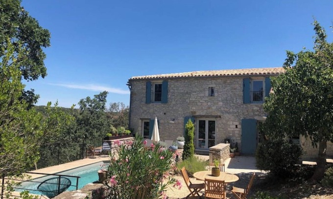 Lussan Cottage | Inviting Stone House with Private Pool and Ocean Views