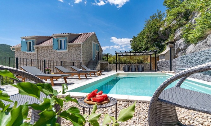 Zadvarje Villa | Elegant Stone Villa Judita with Heated Pool & Spa Retreat