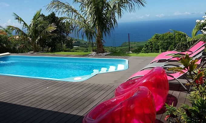 Petite-Ile Villa | Discover L'AMANDAVA: Ocean View & Private Heated Pool
