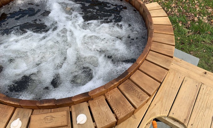 Halcottsville House | Streamside Victorian Escape with Hot Tub & Outdoor Shower