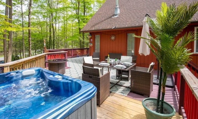 Hamlin Ski Chalet | Family-Friendly Streamside Chalet with Hot Tub & Playground