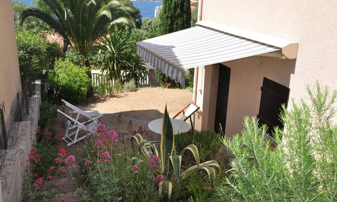 Propriano Villa | Cozy Studio for 2 with Ocean View and Pool Access