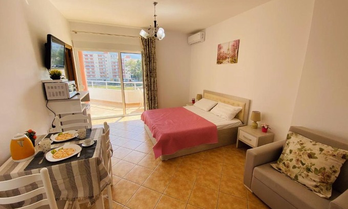 Vlore Apartment | Oceanfront Studio Adriatic: Guest Rated 10/10, Family Friendly