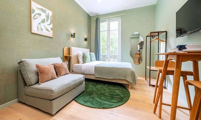 Quartier de la Plaine-de-Monceaux Apartment | Studio lumineux climatisé pour 2 personnes