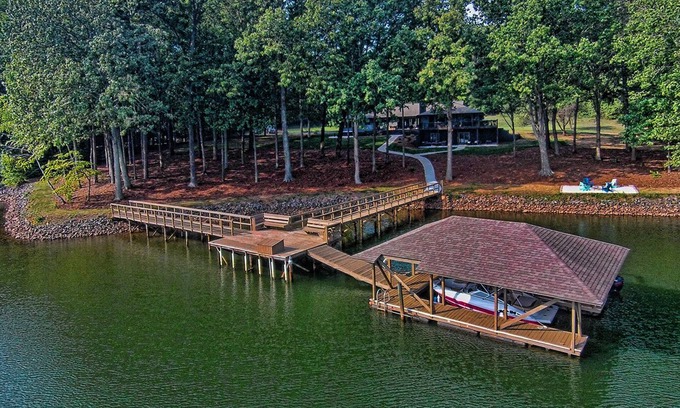 Mayhew House | Exceptional Lakefront Retreat with Pool and Hot Tub