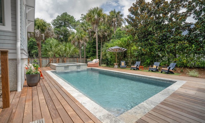 West Beach House | Elegant 6 BR Home with Private Pool, Steps from the Beach