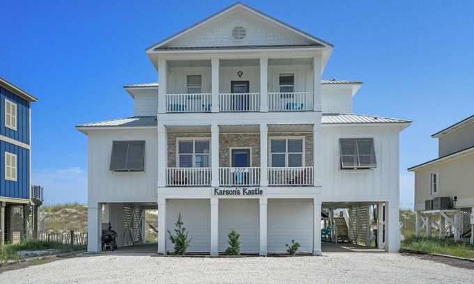 Gulf Shores House | Private Beachfront Retreat with Game Room & Ocean Views
