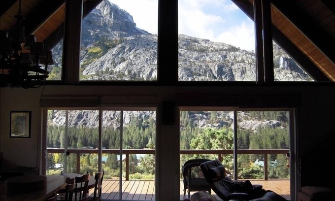June Lake House | Family Chalet with Waterfall Views & Pet-Friendly Amenities