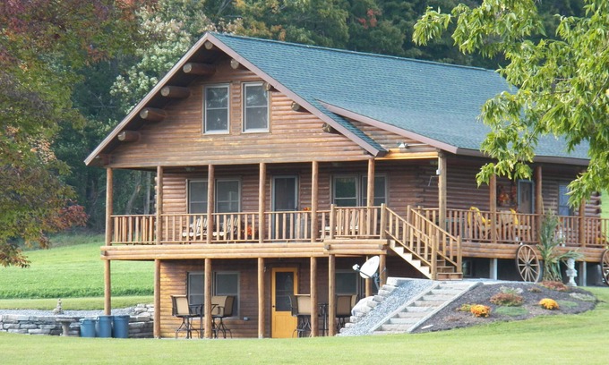 Waterville House | Idyllic Log Home Retreat by Private Lake - A Guest Favorite