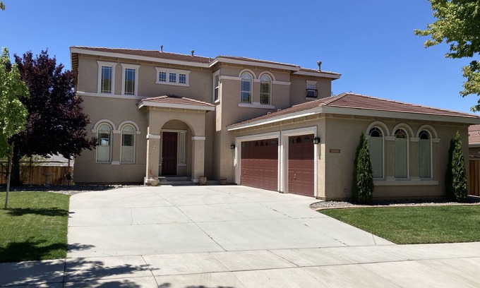 Sparks Villa | Inviting Mountain View Chateau with Hot Tub near Tahoe
