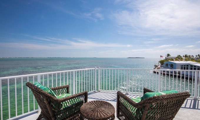 Cudjoe Key House | Stunning Ocean Views! 2BR Waterfront Home w/Dock in Gated Keys Community