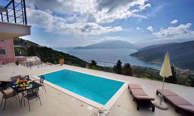 Aetos House | Stunning sea views and of the countryside leading down to the charming village of Aghia Efimia are e