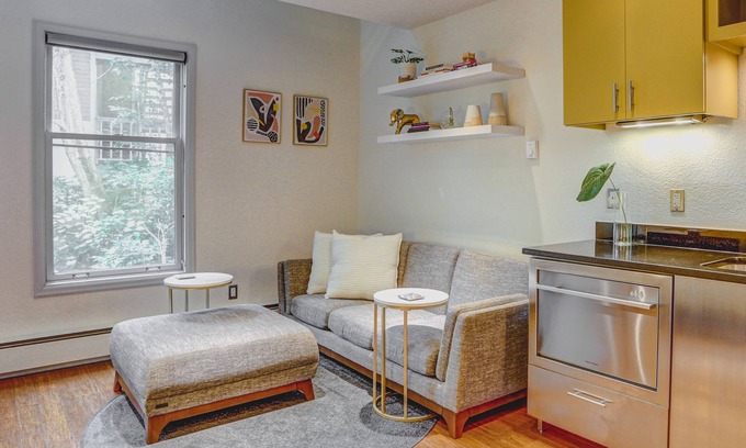 Old North Boulder Condo | Modern Loft in Historic Landmark with Pool & Lake View