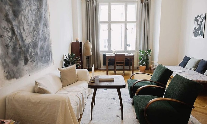 Holesovice Apartment | Stylish 2 Bedroom Flat with Balcony in Vibrant Letna