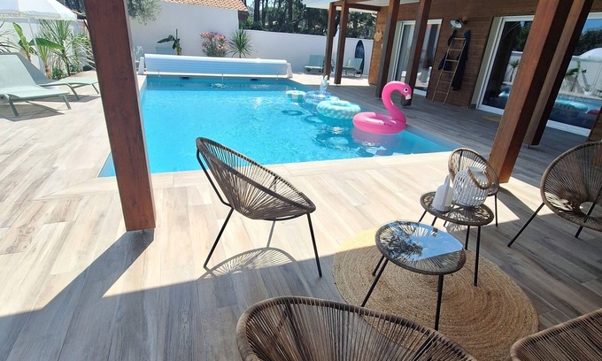 Mimizan Villa | Family-Friendly Villa Landaise with Pool near the Ocean