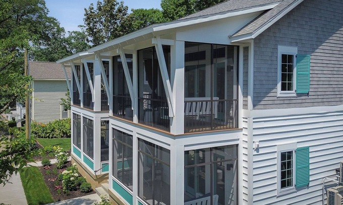 Saugatuck Apartment | Prime Downtown Retreat with Ocean View and Pool Access