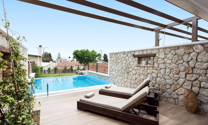 Perama Apartment | Private Pool Suite for Relaxing Getaways and Family Fun