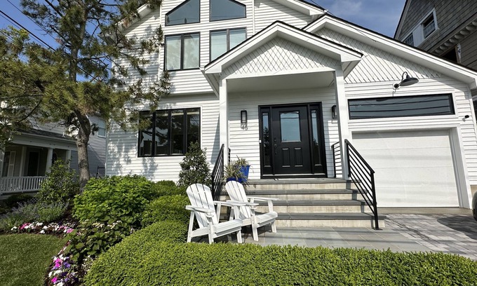 Monmouth Beach House | Designer Beach Rental Steps from Ocean with Home Gym