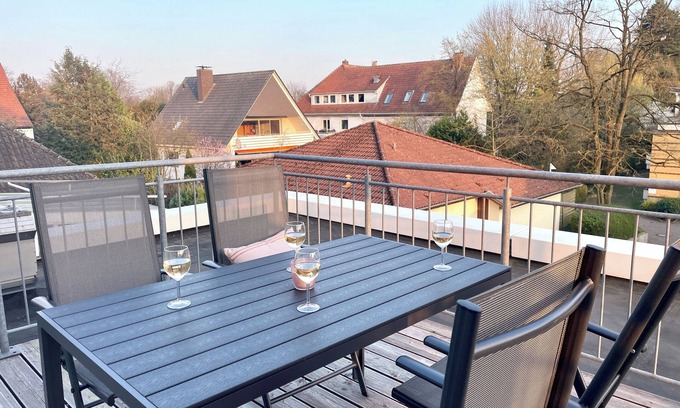 Bad Rothenfelde Condo | Sundeck Suite, central & quiet, Sonnendeck Suite, zentral, ruhig mit Parkplatz