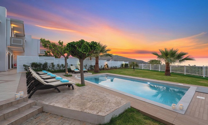 Georgioupolis Villa | Private Pool Retreat at Sunlight Villa with Ocean Views
