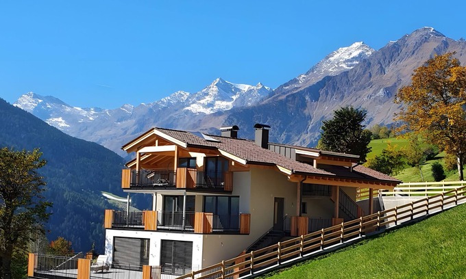 Moso in Passiria Apartment | Top-Rated Sunnseitn Lodge Apt with Spa and Mountain Views